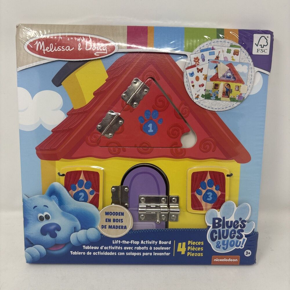 Melissa & Doug Blue's Clues & You! Wooden Take-Along House Shape Sorter Activity